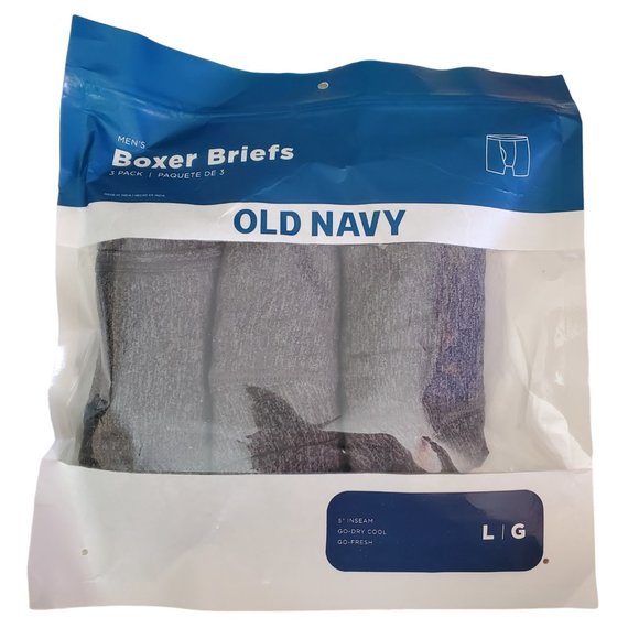 Old Navy Go-Dry Cool Performance Boxer-Briefs Underwear 3-Pack Men Large Gray - Picture 1 of 2